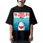 Free Shark Hug Cotton casual T-shirt