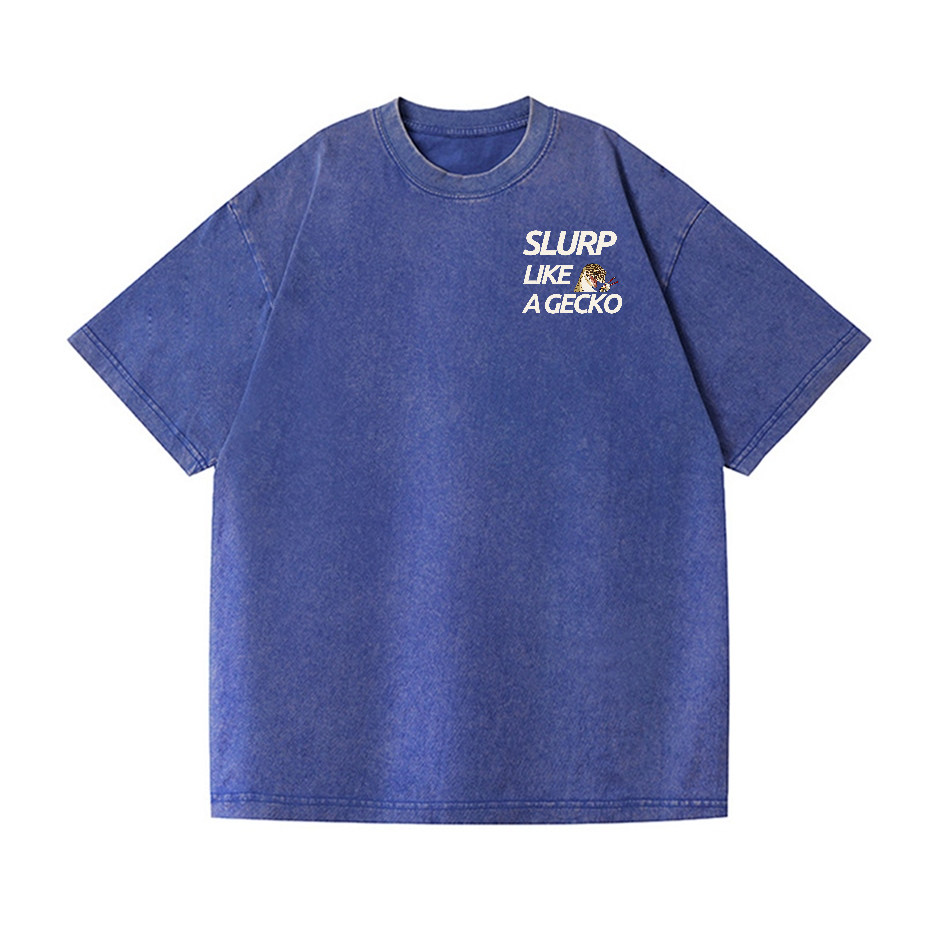 Gecko Vintage Wash Japanese Design Back Art T-Shirt