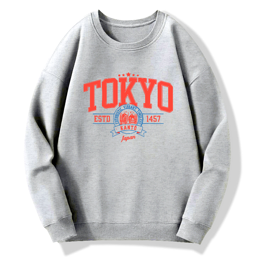 Tokyo Retro Art Cotton Pullover Sweatshirt