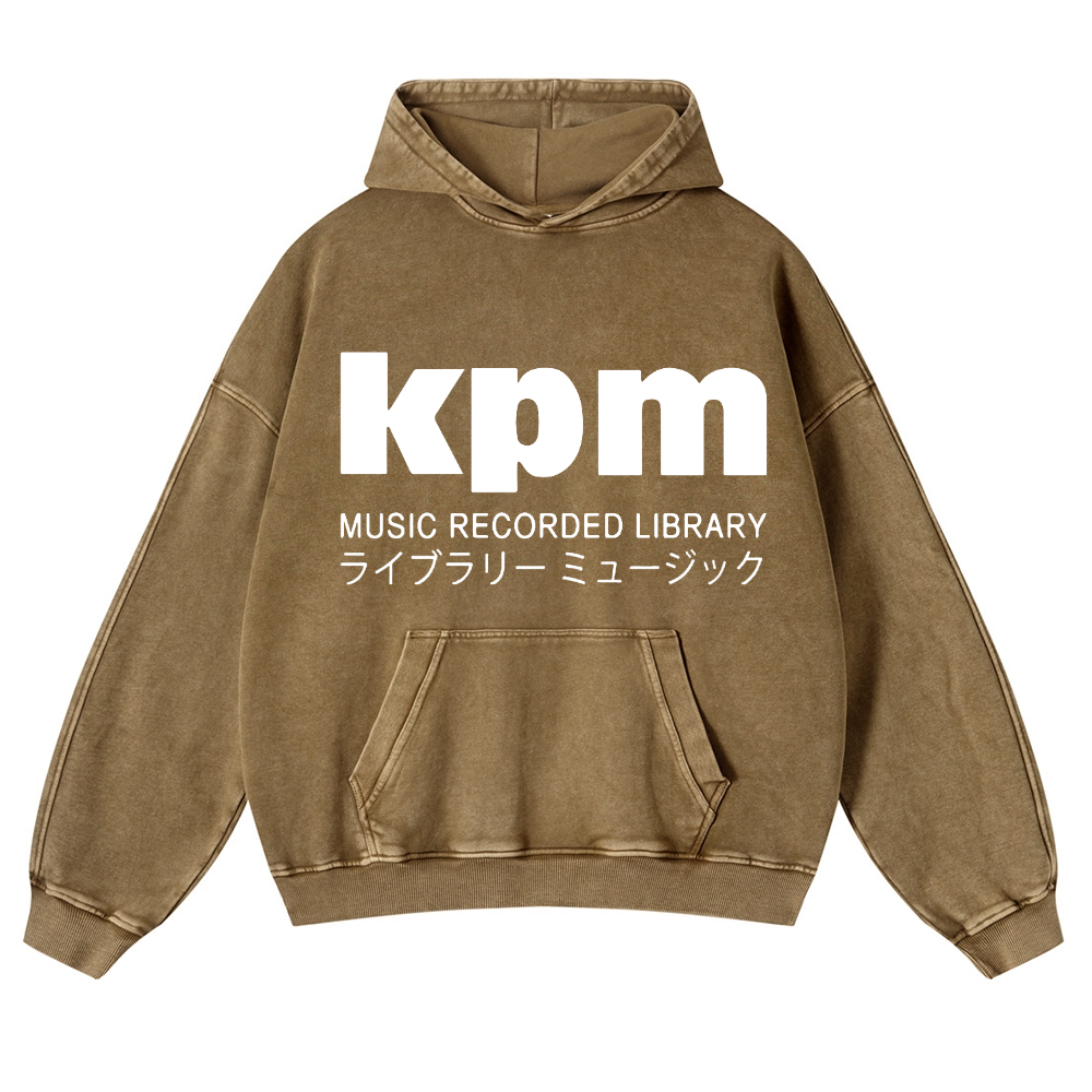 KPM Music Recorded Library Vintage Washed Thick Cotton Hoodie