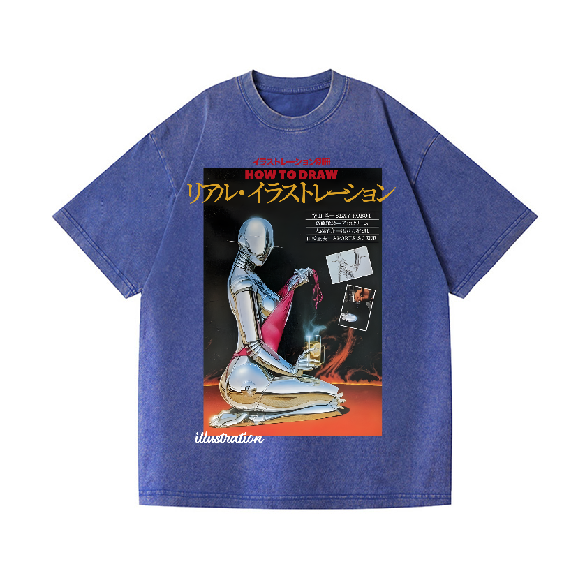 Hajime Sorayama Vintage Wash Japanese Design T-Shirt