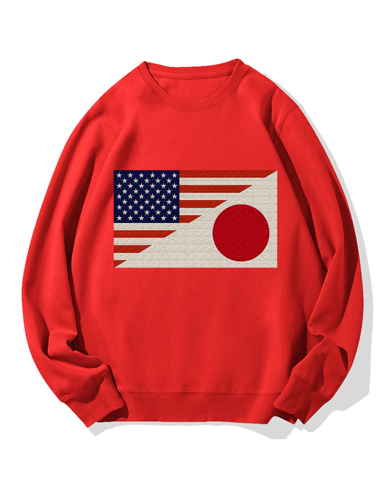 Japan-US Flag Cotton Sweatshirt