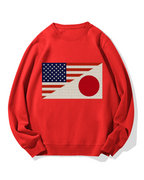 Japan-US Flag Cotton Sweatshirt