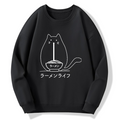 Ramen Cat Cotton Pullover Sweatshirt