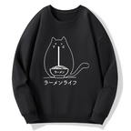 Ramen Cat Cotton Pullover Sweatshirt