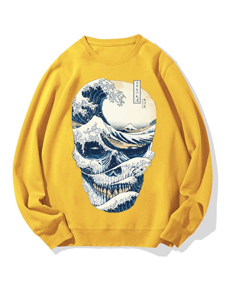 Wave Skeleton Cotton Sweatshirt
