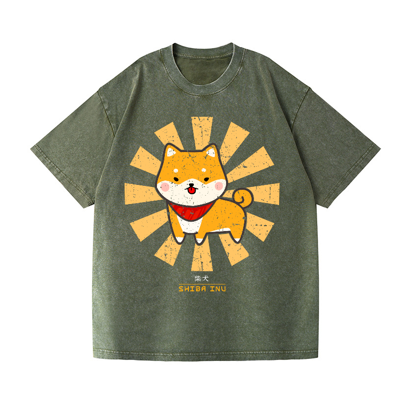 Shiba Inu Vintage Wash Japanese Design T-Shirt