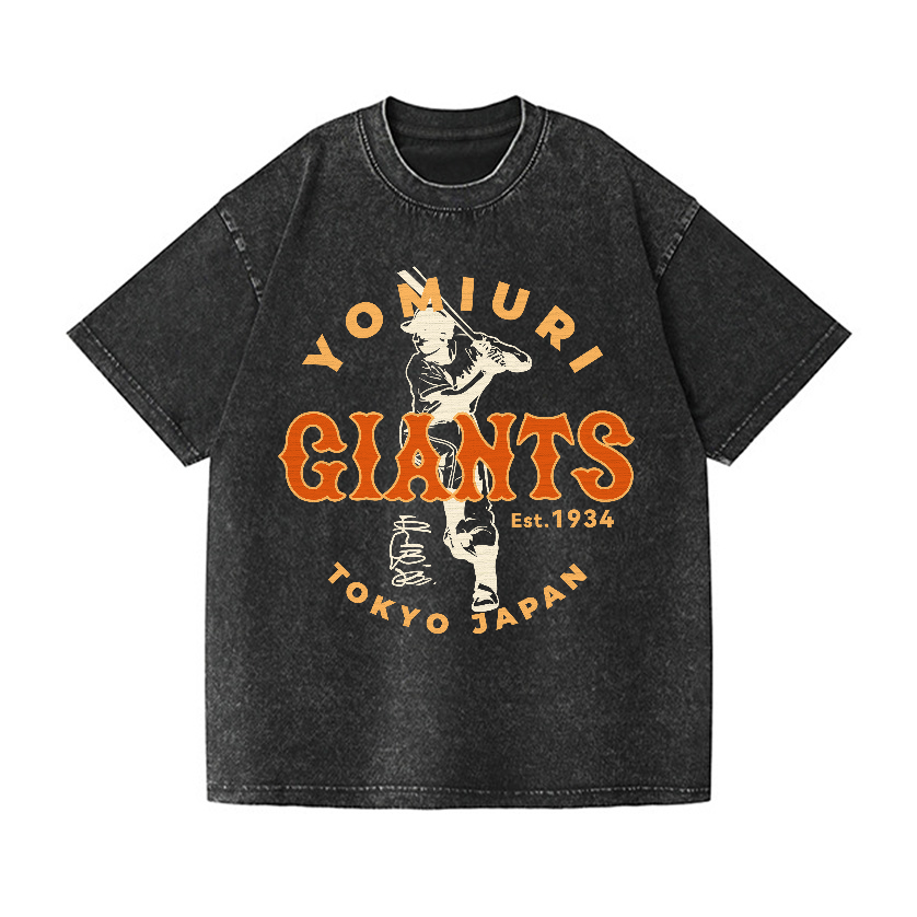 Tokyo Yomiuri Giants Baseball Japan Vintage Wash Japanese Design T-Shirt