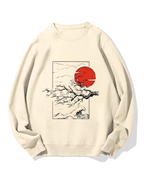Japanese Sakura & hinomaru Cotton Sweatshirt