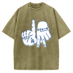 LA  Sign & Baseball Vintage Washed T-shirt