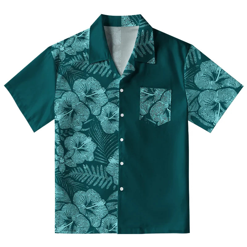 Tropical Ripple Flowers Aloha Hawaiian Shirt