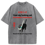 Find The Toxic Cat Funny Washed T-Shirt