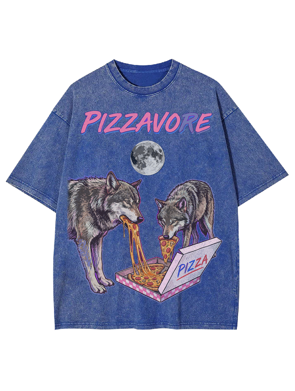 Unisex Pizzavore Printed Washed Tee