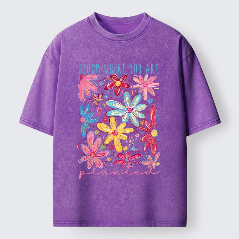 Positive Flower Vibe Washed T-Shirt