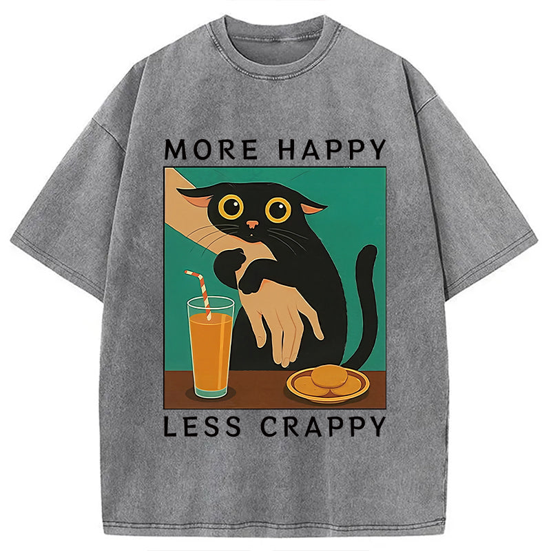 Cat Hugging Person Washed T-Shirt