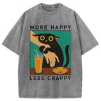Cat Hugging Person Washed T-Shirt