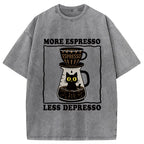 Cats And Coffee Washed T-Shirt