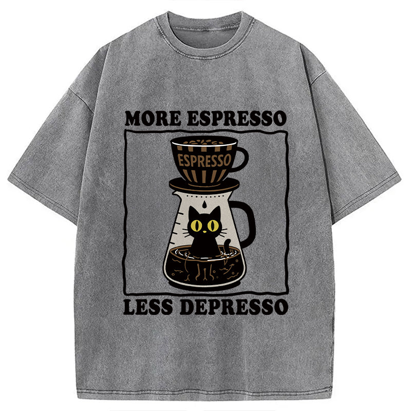 Cats And Coffee Washed T-Shirt