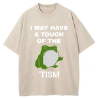Funny Frog Flipping The Bird Washed T-Shirt
