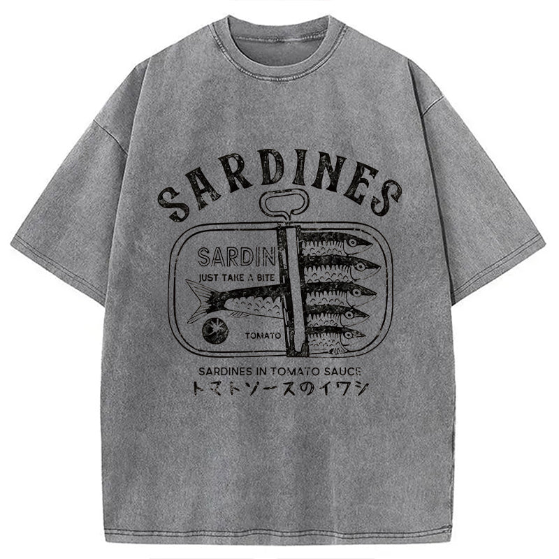 Delicious Canned Sardine Washed T-Shirt
