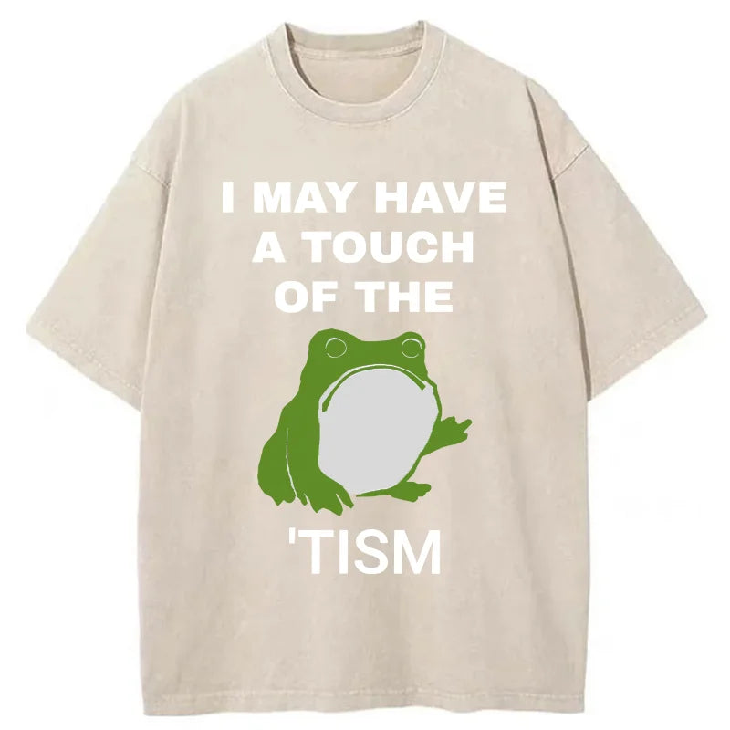 Funny Frog Flipping The Bird Washed T-Shirt