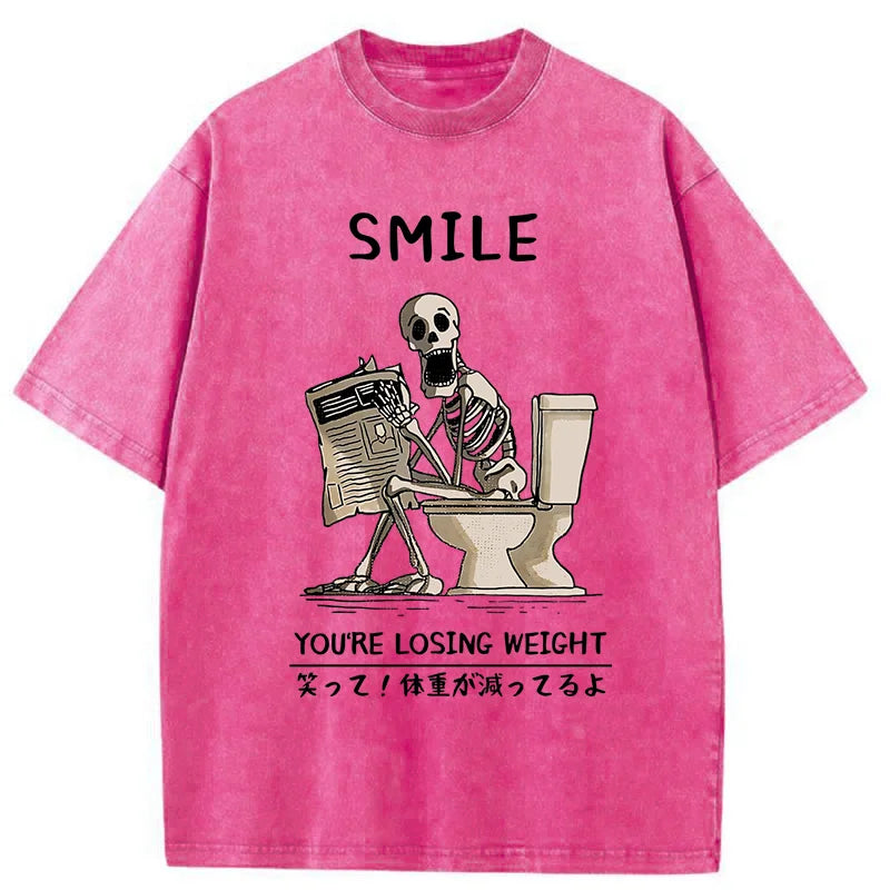 Skeleton Losing Weight Washed T-Shirt