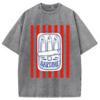 Les Sardines Red Stripes Fisherman Washed T-Shirt