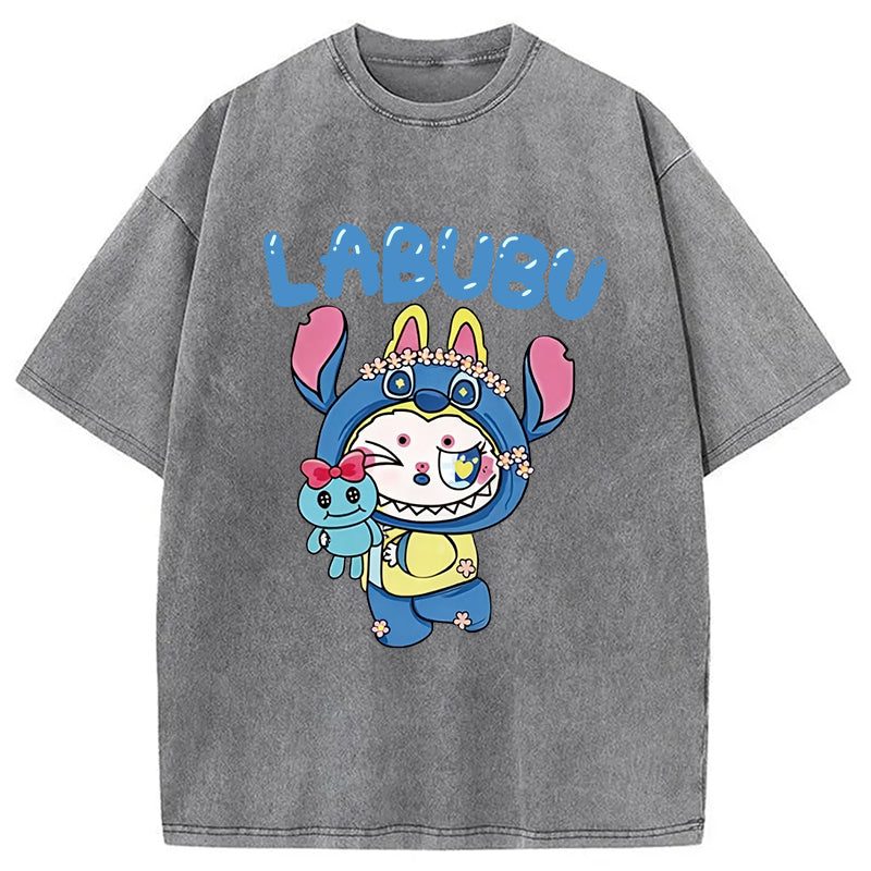 Labubu Cute Bunny Washed T-Shirt