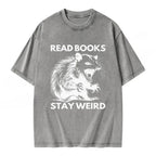 Read Books Stay Weird Unisex Washed T-shirt