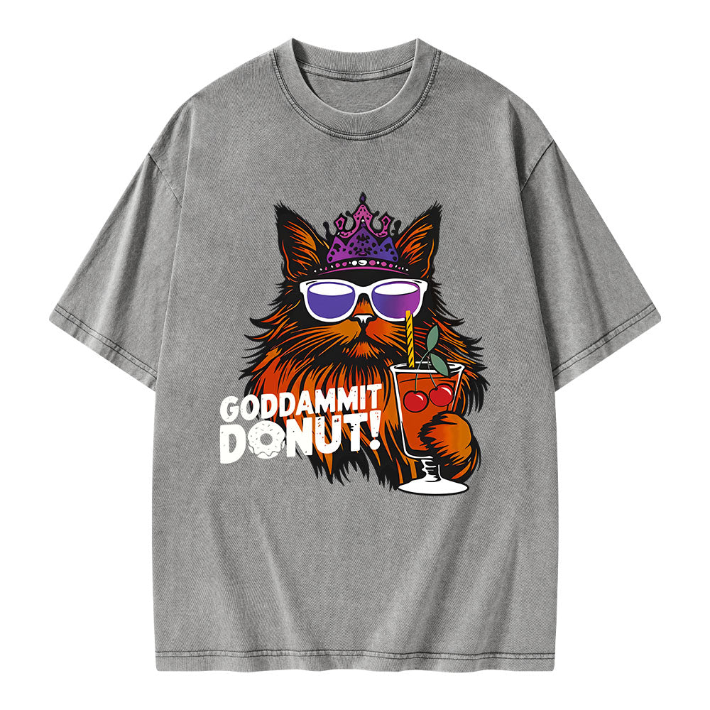 Goddammit Donut Unisex Washed T-shirt