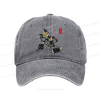 Contemplative Robot Cat Washed Cap