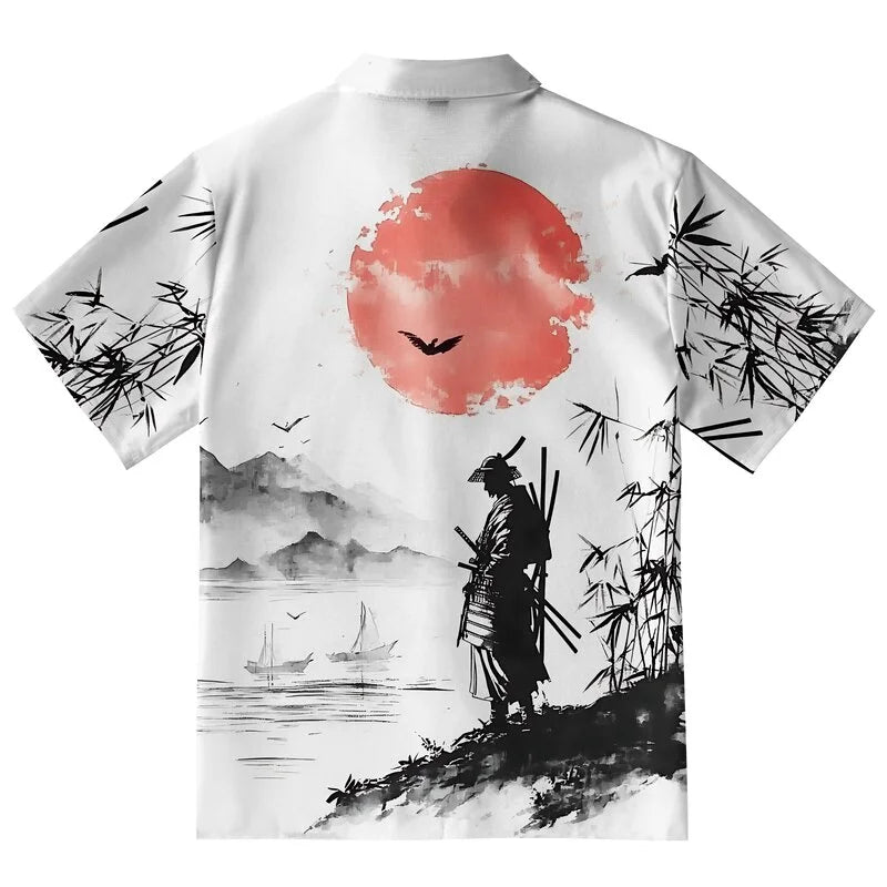Samurai At Sunset Button-up Shirt