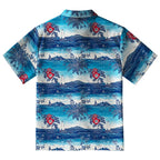 Seaside Floral And Sailboats Button-up Shirt