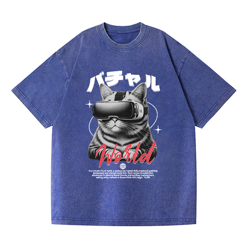 VR Cat Washed T-Shirt
