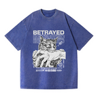 Angry Cat Washed T-Shirt