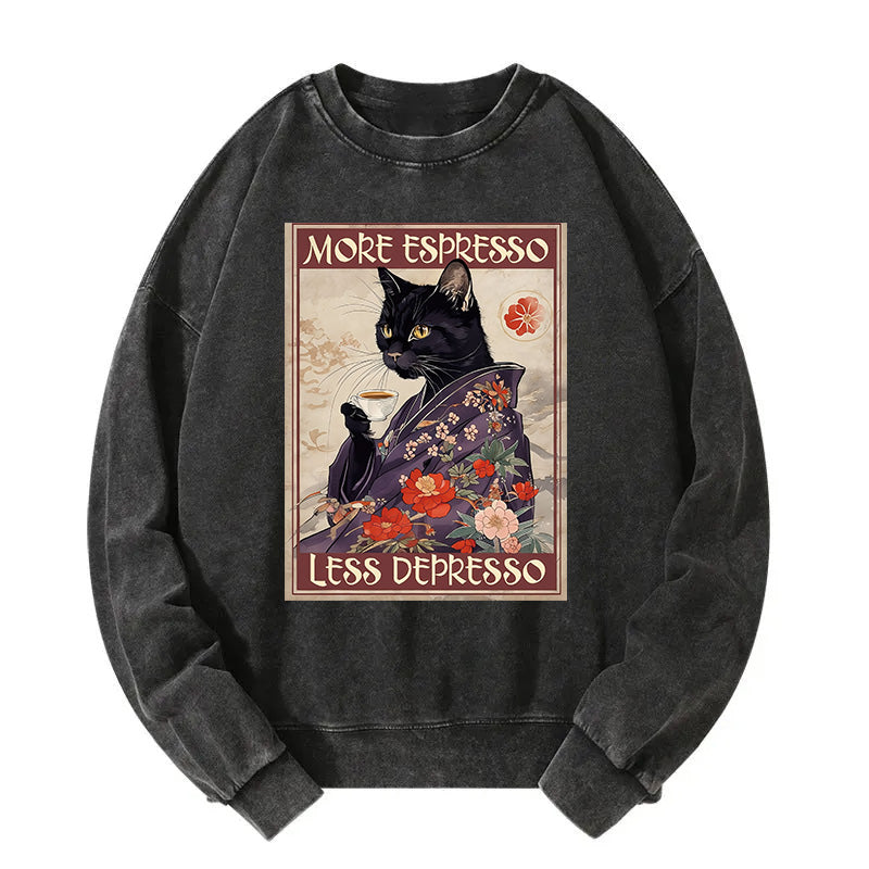 More Espresso Less Depresso Washed Sweatshirt