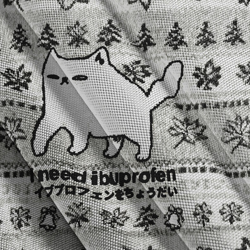 Fishneo I Need Ibuprofen Cat Christmas Ugly Sweatshirt
