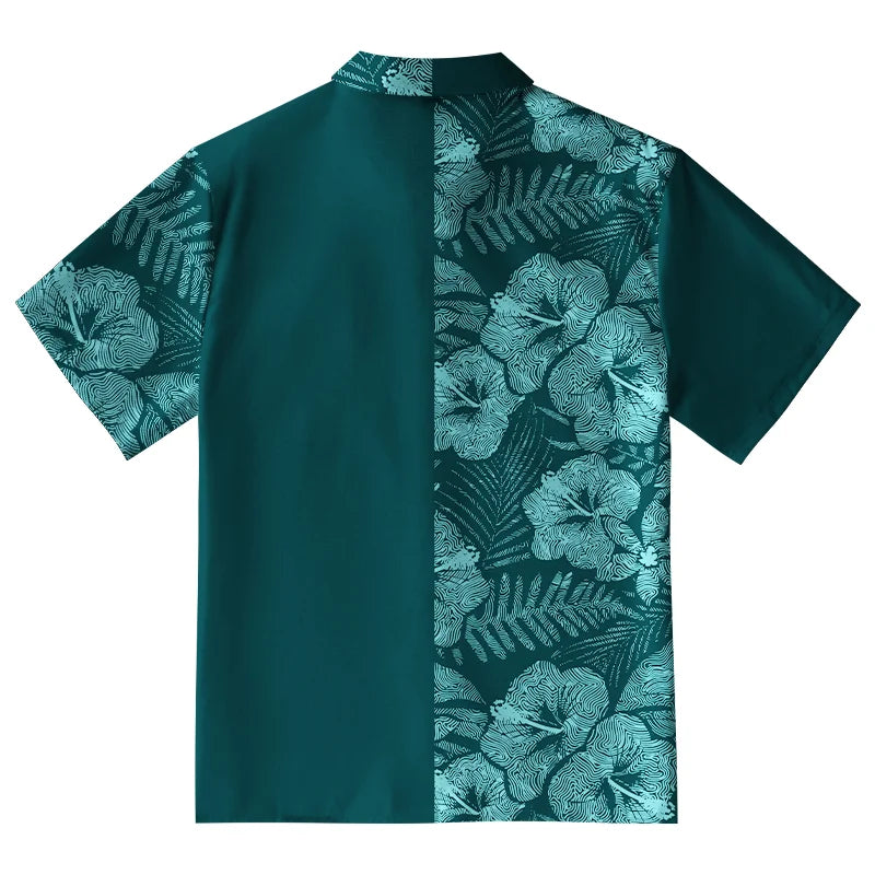 Tropical Ripple Flowers Button-up Shirt