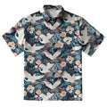 Cranes And Chrysanthemums Button-up Shirt