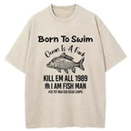 Born To Swim Funny Washed T-Shirt