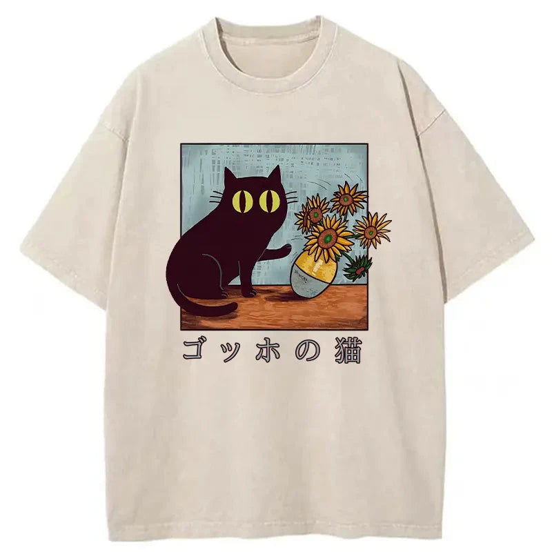 Van Gogh's Cat Washed T-Shirt