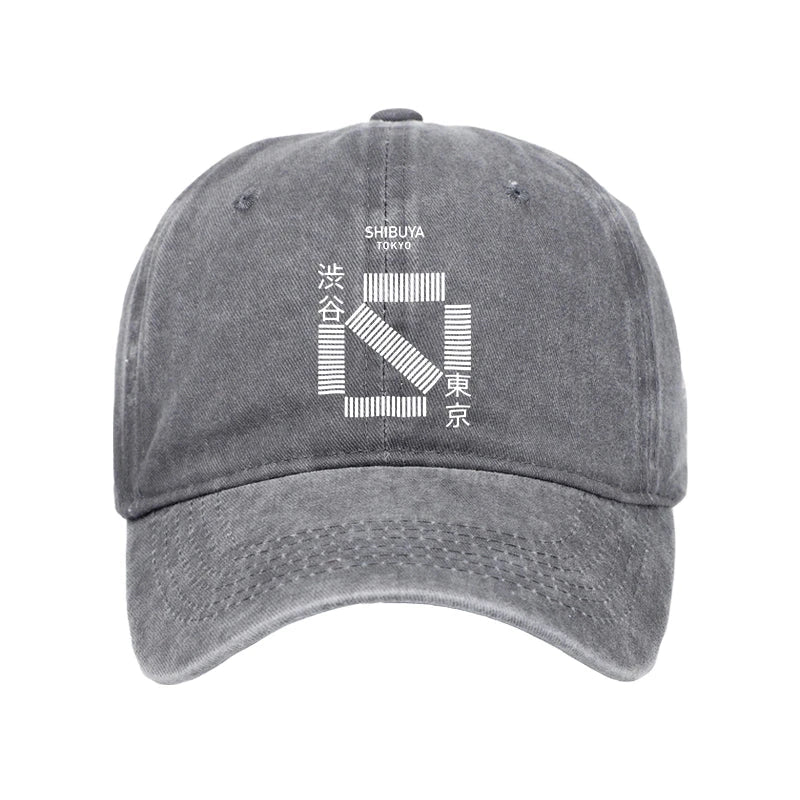 Japanese Shibuya Crossing Washed Cap