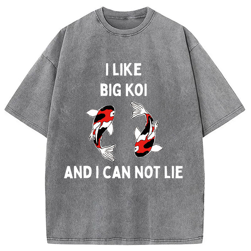 Vintage Koi Fish I Like Big Koi Washed T-Shirt