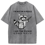 Funny Raccoon Japan Washed T-Shirt