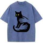 Hug A Black Cat Washed T-Shirt