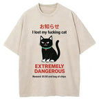 Look For Dangerous Cat Washed T-Shirt