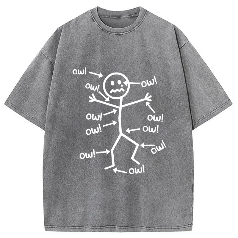 Ow Ow Ow Funny Scream Washed T-Shirt