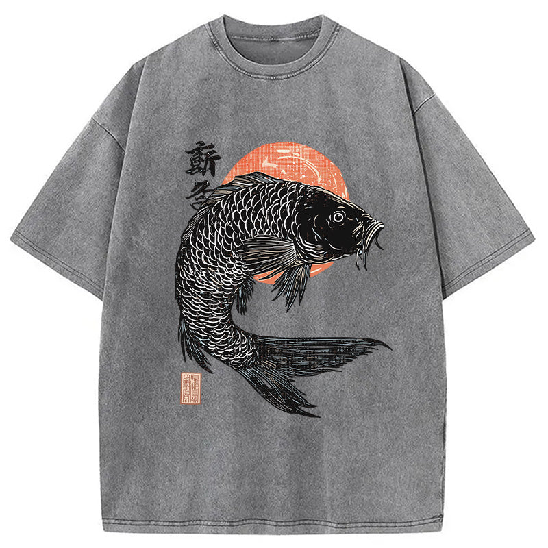 Vintage Koi Rice Sack Washed T-Shirt
