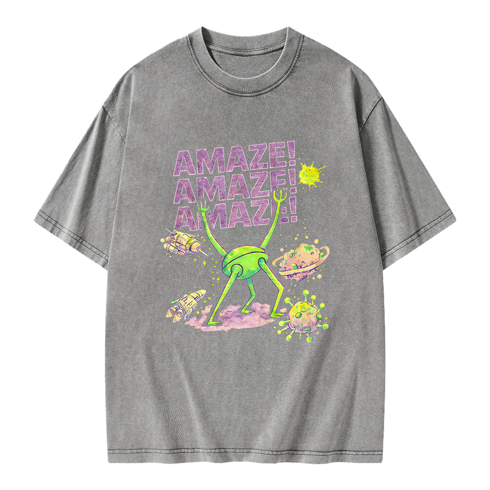 Unisex Amaze Printed Washed Tee