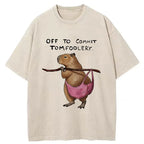 Unisex Capybaras That Do Bad Things Washed T-Shirt